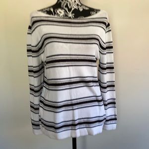 East5th Women’s Stripped Black,White and Gold knitt Sweater/Size:M